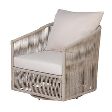 Christopher Knight Home 2 Piece Set Outdoor 360° Swivel Patio Chair with Rope Woven Iron Frame Beige Cushions Modern Outdoor Lounge Chair for Patio Deck Balcony, Sand