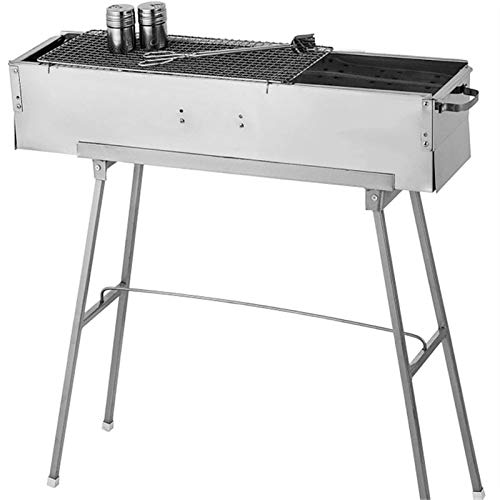 NEWCES Barbecue Desk 32-Inch Portable Heavy-Duty Stainless Steel Charcoal Grill ?Barbecue Folding Camping Grill for Outdoor Backyard Patio Cooking Tabletop Barbecue