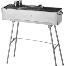 NEWCES Barbecue Desk 32-Inch Portable Heavy-Duty Stainless Steel Charcoal Grill ?Barbecue Folding Camping Grill for Outdoor Backyard Patio Cooking Tabletop Barbecue