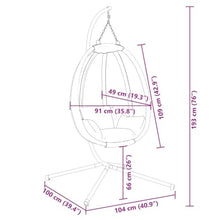 Hanging Egg Chair with Stand, Outdoor Swing Chair with Soft Cushion, Anthracite Steel Frame Hammock Chair for Patio Garden Balcony