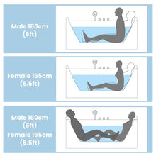 61-in Freestanding Acrylic Whirlpool Tub for 2 People with 16 Jets, LED Lights, Heater, Digital Control, Dual Headrests, Spa Massage Bath