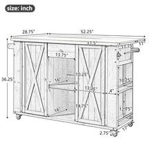 52.25" W Outdoor Grill Cart with Stainless Steel Tabletop, Patio Kitchen Island Storage Cabinet for BBQ, Bar