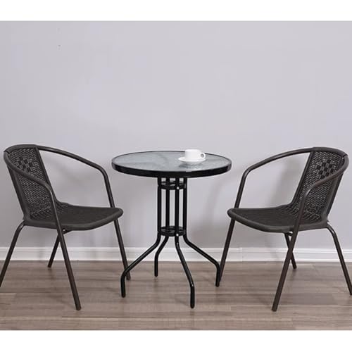 RFBXZPTADNU Weatherproof & UV-Resistant Rattan Chairs, Outdoor Conversation Bistro Set for Yard, Balcony, Garden(A,80CM)