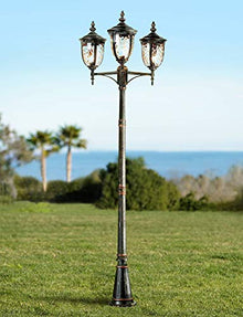 Bellagio 96" High Veranda Bronze Vintage Outdoor 3-Light Street Lantern