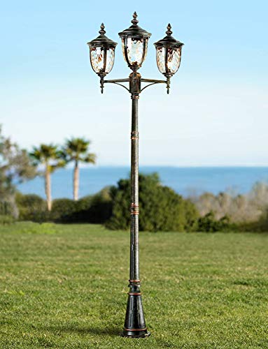Bellagio 96" High Veranda Bronze Vintage Outdoor 3-Light Street Lantern