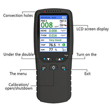 MVUYO 9 in 1 Air Quality Monitor Gas Analyzer PM2.5 PM1.0 PM10 HCHO TVOC Detector Dust Meter Tester Temperature and Humidity Sensor