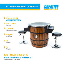 Creative Outdoor Distributor Wine Barrel Style Arcade Machine with Tempered Glass Top and 2 Sanwa Joysticks