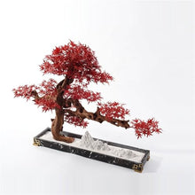 YXIANG56Q Fake Plants Zen Simulation Red Maple Leaf Ornaments Entrance Study Office Coffee Table Bonsai Ornaments Upscale Decorations Bonsai Tree, yuqing2022