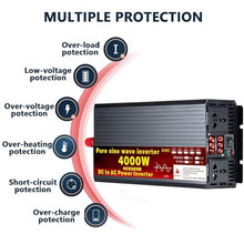 4000W 5000W Pure Sine Wave Power Inverter, 12/24/48/60/72V DC to 110V AC for Home, RV and Off-Grid Solar Systems, with 2 Outlets and USB Port, LCD Display