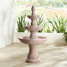 John Timberland Domanico 57" Large 3-Tier Sandstone Finish Outdoor Fountain