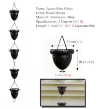 RNLFSP Customised Aluminum Rain Chain with Acorn Design, All Weather