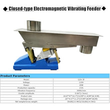 INTBUYING GZV-3F Electromagnetic Vibrating Feeder Closed-Type Shaking Feeding Machine 110V with Controller Vibrating Feeder for Transport Granular and Powdery Materials