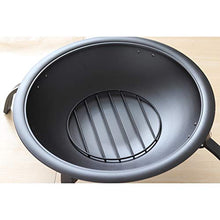 NEWCES Barbecue Desk Charcoal Grill 22 Inch Black Folding Burning Fire Pit Outdoor Heater Backyard Patio Stove Fireplace BBQ Grill Tabletop Barbecue