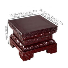 WOAITIANTIAN Vase Stand Square Mahogany Carving High Bonsai Base, Home Vase Fishbowl Display Stand(Large)
