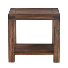 Meadow Solid Wood Rectangular Side Table in Brick Brown Acacia Natural Finish