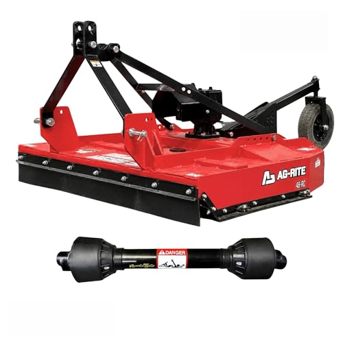 Ag-Rite 48 Inch Brush Hog Tractor Rotary Cutter with PTO, Fits 22-50 HP