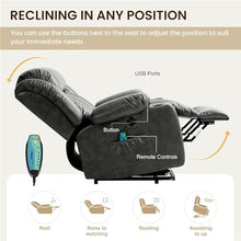 Power Lift Recliner with Massage Heat, Cup Holders & USB Ports, Grey