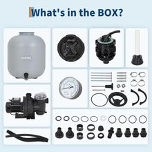 19" Sand Filter Pump for Above Ground Pools, 1.5 HP 6075 GPH with Timer