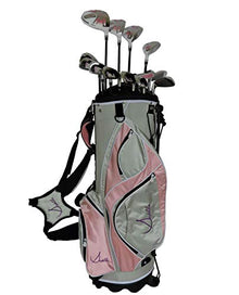 Sephlin Signature Women's 13-Piece Right Hand Golf Club Set with Bag Gray/Pink/Silver