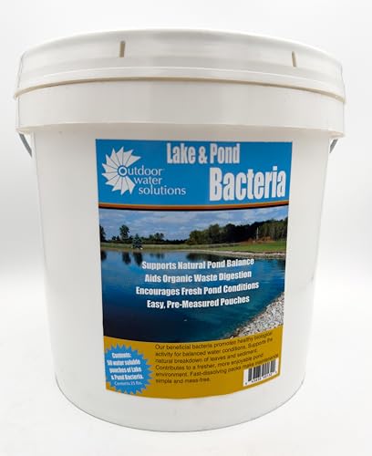 Outdoor Water Solutions Lake & Pond Bacteria Packs | Dissolvable Beneficial Bacteria | Supports Clear & Healthy Pond Water (25lb – 50 Packs)
