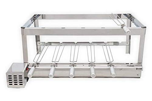 Brazilian BBQ Rotisserie Grill Stainless Steel 6 Skewers With Rest Level
