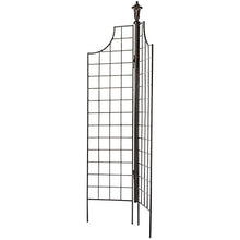 H Potter Garden Screen Trellis 77" Tall - Freestanding Charcoal Brown