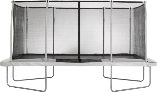 Upper Bounce Rectangle Trampoline Outdoor Set with Enclosure Beige/Black