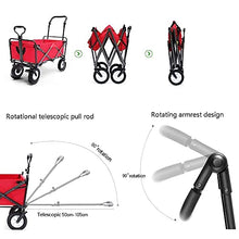 ZGLINMZ Trolley Trolley Laundry Trolley Handcart, Folding Garden Trolley Cart Heavy Duty Wagon Multi-Function Shopping Cart for Outdoor Camping Fishing Pull Truck with 4 Wheels,