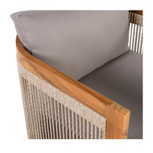 Merax Acacia Wood Outdoor Club Chair Set of 2,Woven Rope Accents Design,Wooden Patio Accent Chair Set,Comfy Reading Seat with Removable Cushion,Patio Furniture Set,Gray+Teak