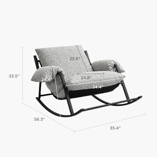 Acanva Ember Oversized Outdoor Rocking Chair, Grey