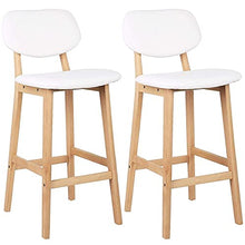 HASMI Bar Stools 2 Pieces/Set of High-Leg Stools Faux Leather Cushions Comfortable Bar Restaurant Kitchen Home Chair Stool Bar Chairs (Color : White 2PC)
