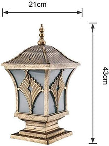 JINHH Continental Retro Industry Waterproof Outdoor Column Lamp Pathway Driveway Landscape Lighting Floor Lawn Floor Lamp Wall Patio Pillar Post Lamp E27 Exterior Pedestal Lamp