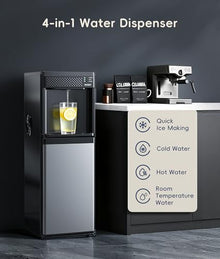 ecozy 4-in-1 Bottom-Loading Water Dispenser with Ice Maker, ECO Mode