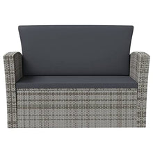 WDGJJFECNMUEHI 16 Piece Outdoor Patio Furniture Set with Cushions, Gray PE Rattan Lounge for Garden Backyard Poolside, 4 Sofas 8 Chairs 4 Tables, Waterproof Durable All-Weather Patio Conversation Set