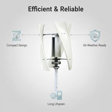 HYZHANHONG 18000W 3 Leaves Wind Turbine Vertical Wind Generator Kit, 12V 24V 48V 220V Wind Power Generator for Home, Farm, RV, Off Grid Wind Turbine (White),220V,12v