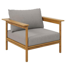 Modway Wren Teak Wood Outdoor Patio Armchair Set of 2 in Natural Driftwood