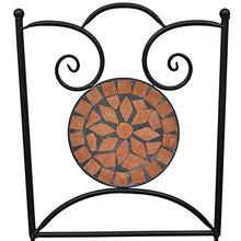 JKSVTF 3 Piece Bistro Set Ceramic Tile Terracotta, Garden Table and Chairs, Garden Chairs Set, Patio Set, Outdoor Table and Chairs