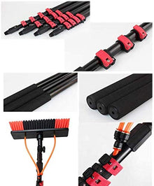 3-11M（ 12FT-36FT） Cleaning Photovoltaic and Solar Panels Water/Hose Fed Extendable Pole Window Cleaning Brush Equipment Cleaning Photovoltaic and Solar Panels