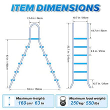 errzom 550 Lbs Above Ground Pool Ladder, 33/43/53/63" Heavy Duty Double-Sided Pool Ladder,2/3/4/5 Steps Swimming Pool Ladder, 304 Stainless Steel Anti-Slip Ladder for Indoor/Outdoor Pools,63 inch