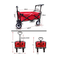 NUHSLF Folding Garden Trolley Cart Heavy Duty Wagon with 4 Beach Wheels Multi Function Shopping Cart for Outdoor Camping Load Capacity 80Kg.