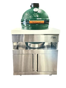 Mont Alpi MA-KAM Heavy Duty Stainless Steel Universal Kamado Charcoal Smoker Grill Module + Storage Cabinets & Granite Countertops - for 18" Big Green Egg, Kamado Joe Classic, Akorn, Pit Boss Models