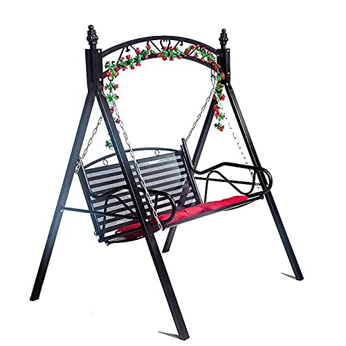 KYTGFH Large Outdoor Porch Swing Garden Patio Swing Chair Outdoor Patio Swing Chair,Princess Swing Bed Backyard Furniture Lazy Daze Hammocks Swing Bench Outdoor Porch Garden(Black)