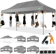 COBIZI 10x20 Heavy Duty Pop Up Canopy Tent with Sidewalls, Easy Up Canopy