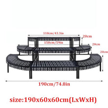 Laohucai 3 Tier Plant Stand Flower Pot Rack, Length 190cm Extra Large Plant Stand Flower Pot Rack, for Home Patio Garden Balcony Patio Yard Office Company Commercial Space