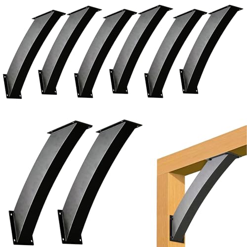 LQSYBHD 45 Degree Angle Support Bracket Black Heavy Duty Connector Brace Bracket Kit for Structural for Gazebo Deck Cabin Treehouse DIY Outdoor Projects Corner Bracket(Size:8pcs)