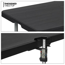 MoNiBloom 5-Piece Folding Table Set, 4-Foot Foldable Indoor Outdoor Tables with Carrying Handle and Height Adjustable for Party Picnic Garden - Black