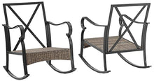 Crosley Furniture Dahlia 2-Piece Outdoor Rocking Chair Set Matte Black with Taupe Cushions