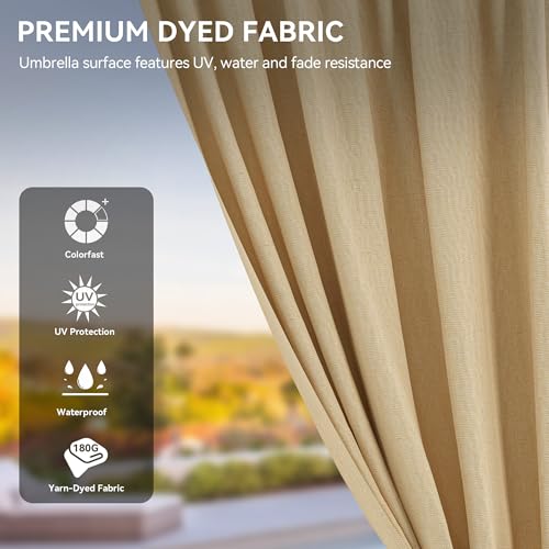 YITAHOME 10x10ft Hardtop Gazebo with Nettings & Curtains, Brown