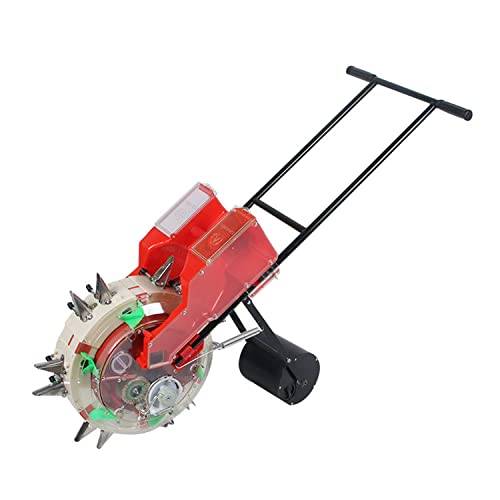 DLYZAYE Portable Manual Seeder Spreaders, Hand-Push Roller Seeder with 8 Seed Plates, Double Cylinder Seeding Planter & Fertilizer Applicator for Corn Soybean Peanut Cotton,6 Mouths