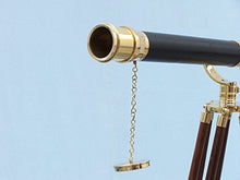 Hampton Nautical Brass-Leather Galileo Telescope 65" Gold
